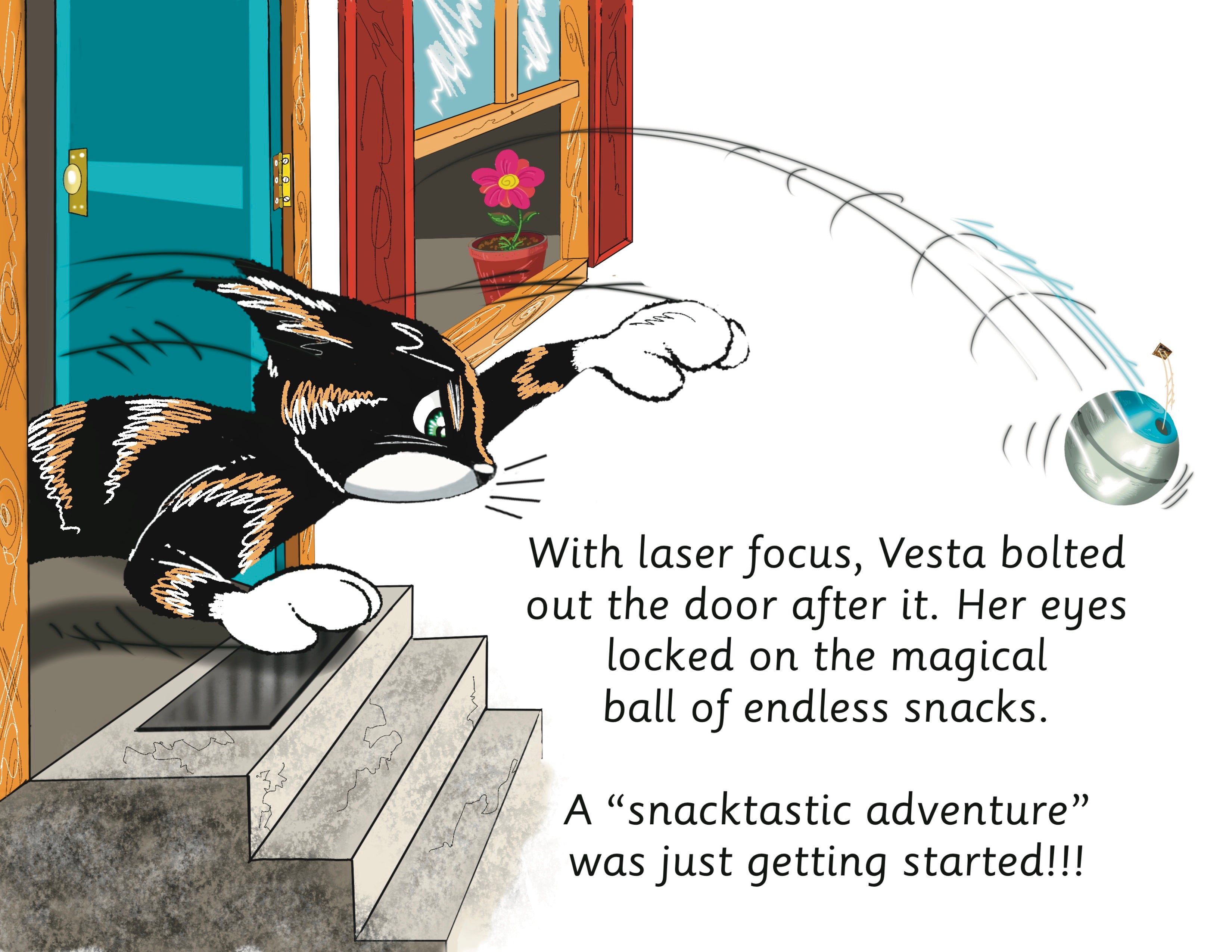 FREE! Vesta Chasing Her Snack Ball Coloring Page